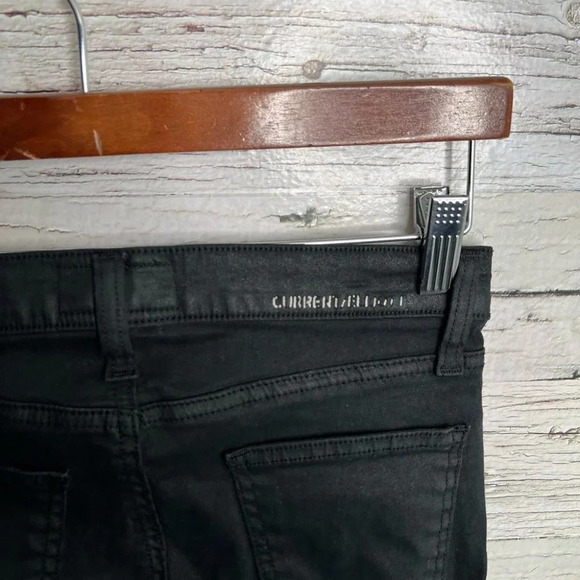 Current Elliott Black Soho Zip Stiletto Faux Leather Coated Jeans size 25 - Picture 7 of 10